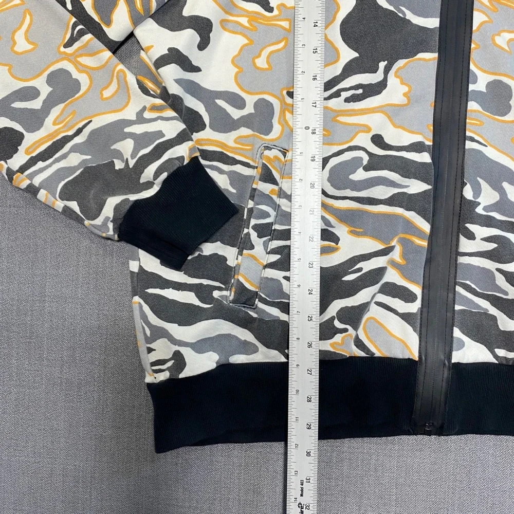 True‎ Religion Mens Camo Swirl Full Zip Hoodie Black Gray XL